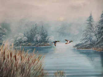 Eenden boven het Wintermeer