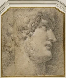 Hoofd van keizer Gallienus (of Hadrianus), naar de antieke