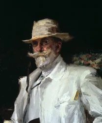 Portret van William Merritt Chase, Amerikaanse impressionistische schilder, ca. 1910
