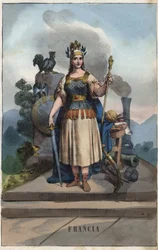 Allegorie van Frankrijk - gravure uit 