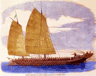Chinese piratenjager van Canton, begin 19e eeuw.