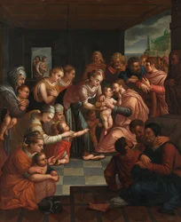 Christus zegent de kinderen, ca. 1570 (olieverf op paneel)