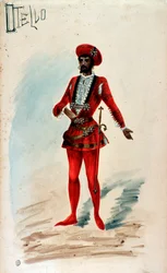 Kostuum voor Otello in de opera van Giuseppe Verdi