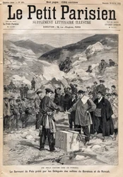 Gebruik van de Pyreneeën: de eed van vrede afgelegd door de afgevaardigden van de valleien van Baretous en Roncal. In 