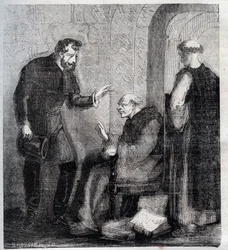 Diogo Inacio de Pina Manique (1733-1805) Portugese magistraat valt de Portugese vrijmetselarij aan (gravure uit 1879 in 
