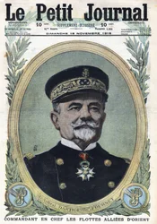 Eerste Wereldoorlog 1914-1918. Portret van admiraal Dartige du Fournet, opperbevelhebber van de geallieerde vloten van het Oosten. In 