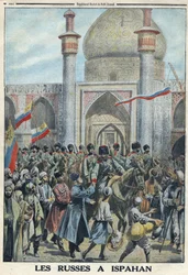 Eerste Wereldoorlog 1914-1918 (Oorlog 14-18). Het Russische leger in Isfahan, Iran. In 