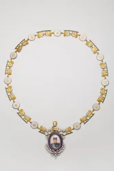 Iran - Keizerlijke Portretdecoratie: Ketting met het portret van Ahmad Shah, koning Qajar