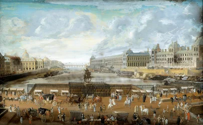 Le Pont Neuf gezien vanaf de ingang van Place Dauphine