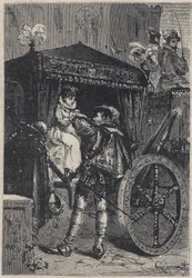 Lucrezia Borgia met haar eerste echtgenoot Giovanni Sforza d