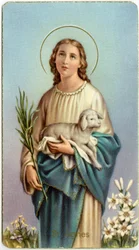 Vrome afbeelding: Agnes van Rome (chromolithografie)
