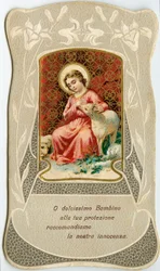 Vrome afbeelding: Jezus met twee lammeren
