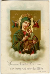 Vrome afbeelding: Onze lieve vrouw van Altijddurende Bijstand (chromolithografie)