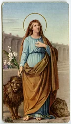 Vrome afbeelding: Santa Tecla (chromolithografie)