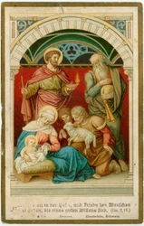 Vrome afbeelding: De geboorte (chromolithografie)