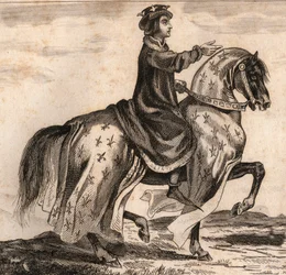 Portret van Karel IV de Schone (1294-1328), Koning van Frankrijk. Gravure uit 1859 in 