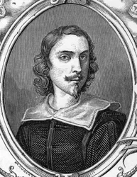 Portret van Francesco Albani (1578-1660) genaamd de Albanees, Italiaanse schilder. Gravure van 1859 in 