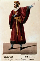 Portret van Gaston vertolkt door Lafargues in De Siciliaanse Vespers (I vespri siciliani), opera van Giuseppe Verdi