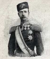 Portret van George I Koning van Griekenland (1845-1913). Gravure in 
