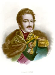 Portret van Maarschalk Joseph (Jozef) Antoni Poniatowski (1763-1813) Pools officier. Gravure uit de 19e eeuw