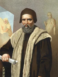 Portret van Michelangelo Buonarroti, bekend als Michelangelo.