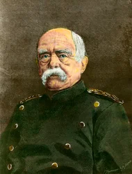 Portret van Otto Von Bismarck (1815-1898) Kanselier van Pruisen. Gravure uit de 19e eeuw Privécollectie
