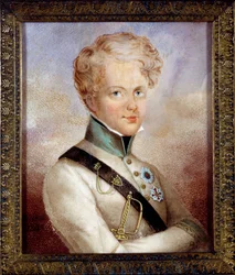Portret van de koning van Rome, Napoleon II, hertog van Reichstadt (1811-1832), zoon van keizer Napoleon I (1769-1821). Anoniem schilderij. 1829. Privécollectie