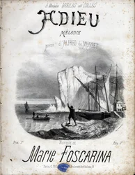 Partituur van de melodie “Farewell” door Marie Foscarina naar de poëzie van Alfred de Musset. Privécollectie.