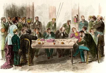 Telefonie-ervaring in de wachtkamer van station Saint Lazare in Parijs op 6/09/1879