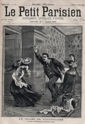 Diverse feiten: een drama van alcoholisme - De misdaad van de Boulevard de Courcelles in Parijs - Gravure in 