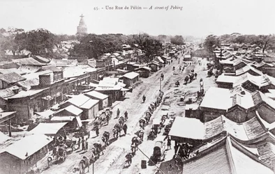 Uitzicht op een straat in Peking, China
