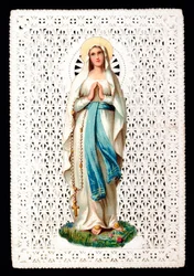 Maagd Maria Vrome afbeelding. Decoupage chromolithografie.