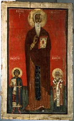 Sint Johannes Climacus met Sint Joris en Sint Blasius