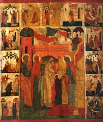 De Intocht van de Allerheiligste Theotokos in de Tempel, 16e eeuw