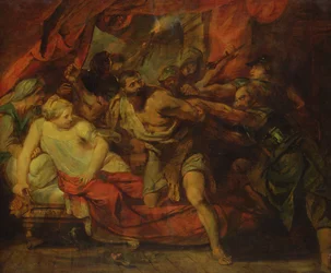 De gevangenschap van Simson, naar een schilderij van Rubens, 1848