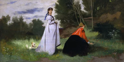 Twee dames in een landschap, 1867