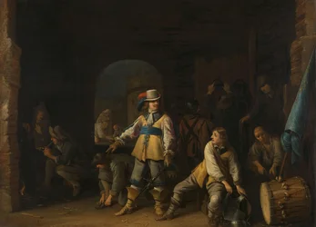 Soldaten in een wachtkamer