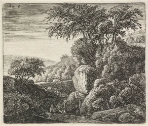 Landschap met een kleine waterval
