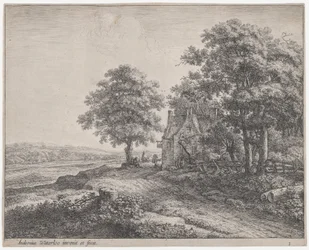 Grote lindeboom voor een herberg, 17e eeuw