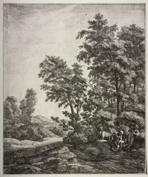 Zes Grote Rechtopstaande Landschappen met Scènes uit Ovidius