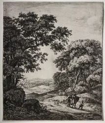Zes grote staande landschappen met scènes uit het Oude Testament
