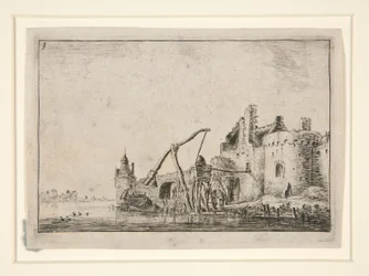 De bron, uit een set van 12 landschapsgravures