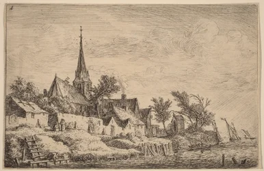 Dorpskerktoren aan zee