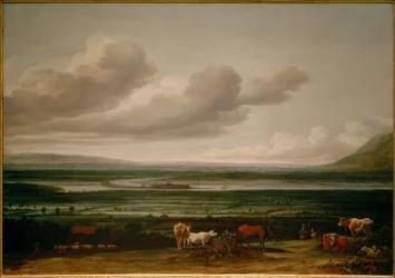 Neder-Rijnlandschap bij Kleef met fort Schenkenschanz, Hoog- en Nederelten