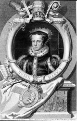 Mary I (1516-58) Koningin van Engeland vanaf 1553, gegraveerd door George Vertue (1684-1756) (gravure)