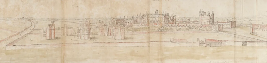 Hampton Court Palace vanuit het Noorden, ca. 1550-1560