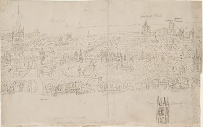 Panorama van Londen gezien vanaf Southwark: St Paul