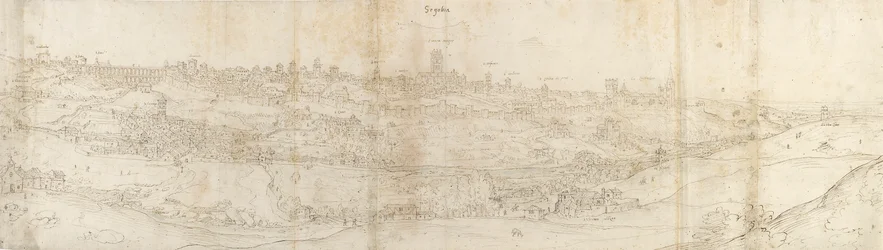 Panoramisch uitzicht op Segovia vanuit het oosten