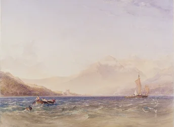Het hoofd van Loch Fyne, met Dindarra Castle, 1850