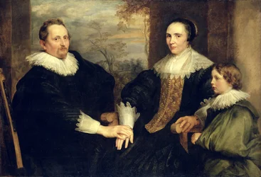 Familieportret van Sebastian Leerse met zijn vrouw en zoon